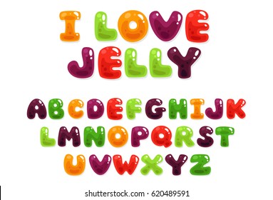 Colorful jelly alphabets for kids