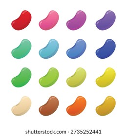 Colorful Jelly Bean Candy Vector Illustration