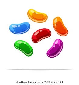 Colorful jelly beans vector isolated illustration