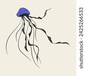 Colorful jellyfish for decoration design. Vector illustration	