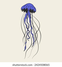 Colorful jellyfish for decoration design. Vector illustration	