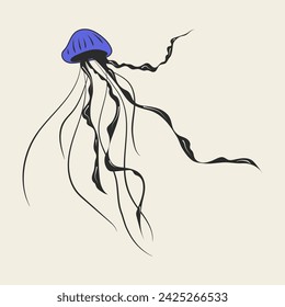 Colorful jellyfish for decoration design. Vector illustration	