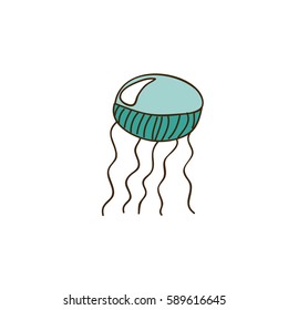 colorful jellyfish icon stock, vector illustration design image