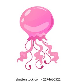 Colorful jellyfish vector illustration set. Cute cartoon sea jellies watercolor collection isolated on white. Marine animals concept