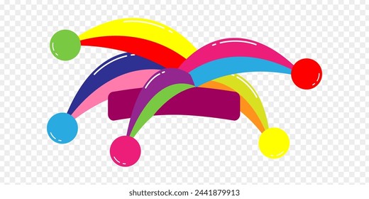 Colorful Jester Hat on transparent background