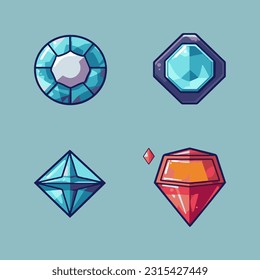 colorful jewel vector illustration game item