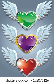 Colorful jewels heart-shaped