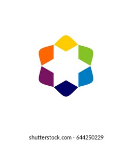 Colorful Jewish Star Logo Template Illustration Design. Vector EPS 10.