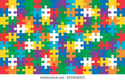 Colorful jigsaw puzzle background stock vector.