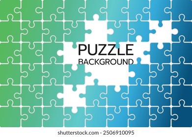 Colorful jigsaw puzzle background stock vector isolated on white backgroun.