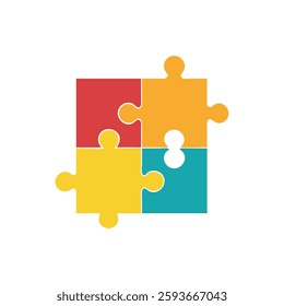 Colorful jigsaw puzzle icon designed for fun activities.