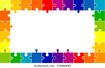 Colorful Jigsaw puzzle pieces background.