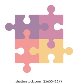 colorful jigsaw puzzle pieces set