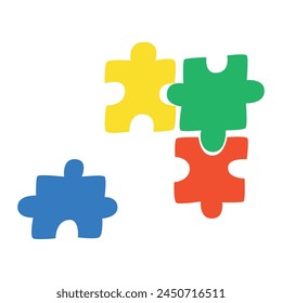 Colorful jigsaw puzzle pieces. Strategy jigsaw business and education concept.
