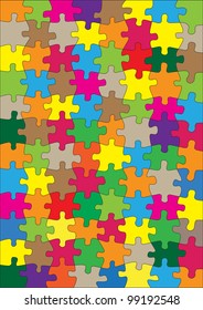 Colorful jigsaw puzzle vector background