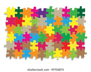 Colorful jigsaw puzzle vector background