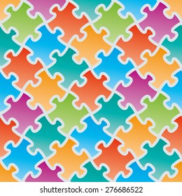 Colorful jigsaw puzzles. 3d seamless background. Vector EPS10. See others in My Perforated Paper Sets.