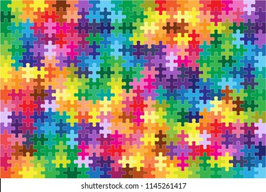 Colorful jigsaw puzzles background  Vector Illustration