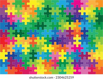 Colorful jigsaw puzzles background vector illustration editable Free Vector Image