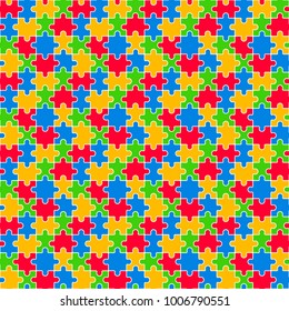 Colorful Jigsaw Seamless Pattern Vector Illustration