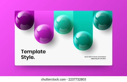 Concepto vectorial de diseño de portada colorida del diario. Plantilla de sitio de esferas realistas y únicas.