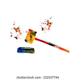 Colorful judge gavel design