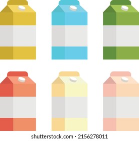 Dibujo vectorial de cajas de jugo coloridas