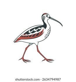 Colorful Jungle Bird Illustration Featuring a Rallidae Bird in Its Native Environment