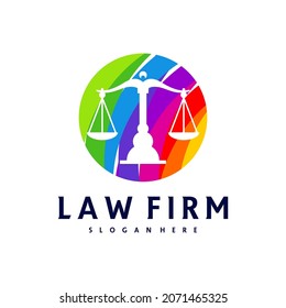 Colorful Justice logo vector template, Creative Law Firm logo design concepts