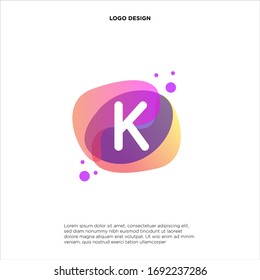 Colorful K logo vector, Letter K logo designs template, design concept, logo, logotype element for template