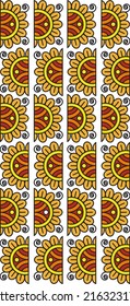 colorido diseño de borde vectorial kalamkari. Ilustración tradicional india para la promoción de marca textil