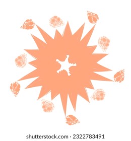Colorful kaledoscope star mandala. The color of twilight and the color of the sky are clear. Star with chain motif. Raw mandala logo without writing