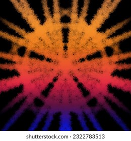 Colorful kaledoscope star mandala. The color of twilight and the color of the sky are clear. Star with chain motif. Raw mandala logo without writing
