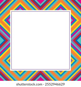 Marco caleidoscópico colorido. Fondo geométrico de Vector con rayas. Diseño Abstractas del mosaico