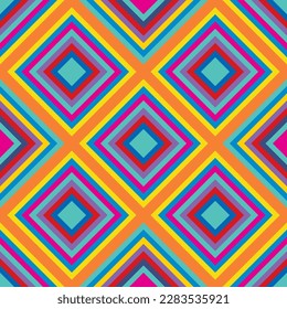 Colorido Patrón Kaleidoscópico sin soldadura. Fondo Geométrico Vector con Rombs. Resumen de diseño de mosaico