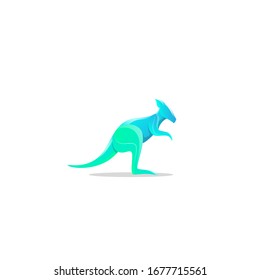 Colorful Kangaroo Logo Design. Gradient Style Animal logo