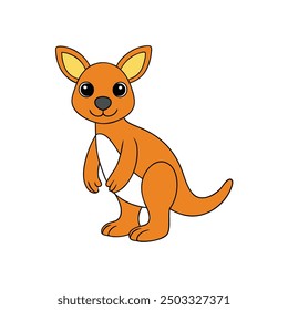 Colorful Kangaroo Standing Vector Illustration