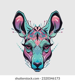 Colorful Kangaroo Tshirt Design Ready to Print