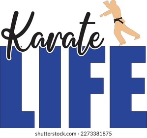 Colorful Karate Artwork Saying Slogan and Quote on White Background for Print on Apparel and Clothing.