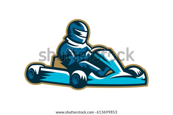 Colorful karting logo, moto sport, extreme,\
racing. Vector\
illustration
