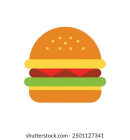 Colorido Vector de hamburguesa kawaii, perfecto para divertidos y divertidos diseños e ilustraciones con temas de comida