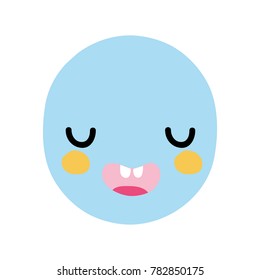 colorful kawaii cute funny face expression