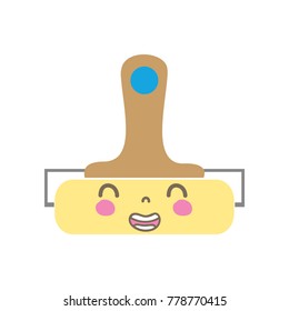 colorful kawaii cute smile paint roller