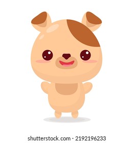 Colorful kawaii dog in beautiful style on white background. Colorful vector illustration. Vector illustration art. Funny cartoon character. 
