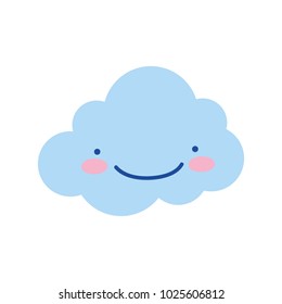 colorful kawaii happy cloud weather in the sky