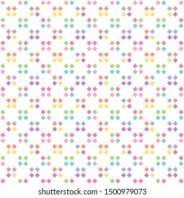 Colorful kawaii Seamless square Pattern. Abstract Background Design, Vector illustration
