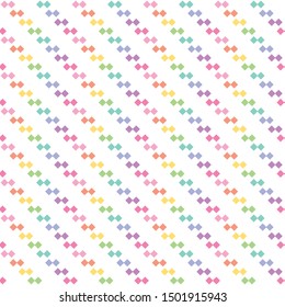 Colorful kawaii Seamless square Pattern. Abstract Background Design, Vector illustration