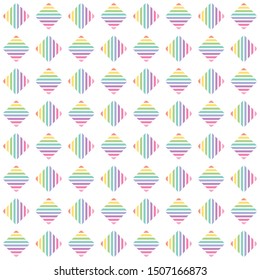 Colorful kawaii Seamless square Pattern. Abstract Background Design, Vector illustration