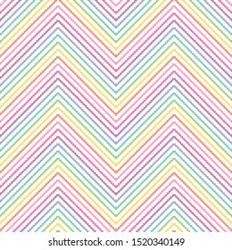 Colorful kawaii Seamless zig zag Pattern. Abstract Background Design, Vector illustration