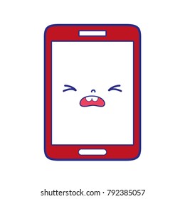 colorful kawaii smartphone cute pity face